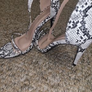 Black and white heels